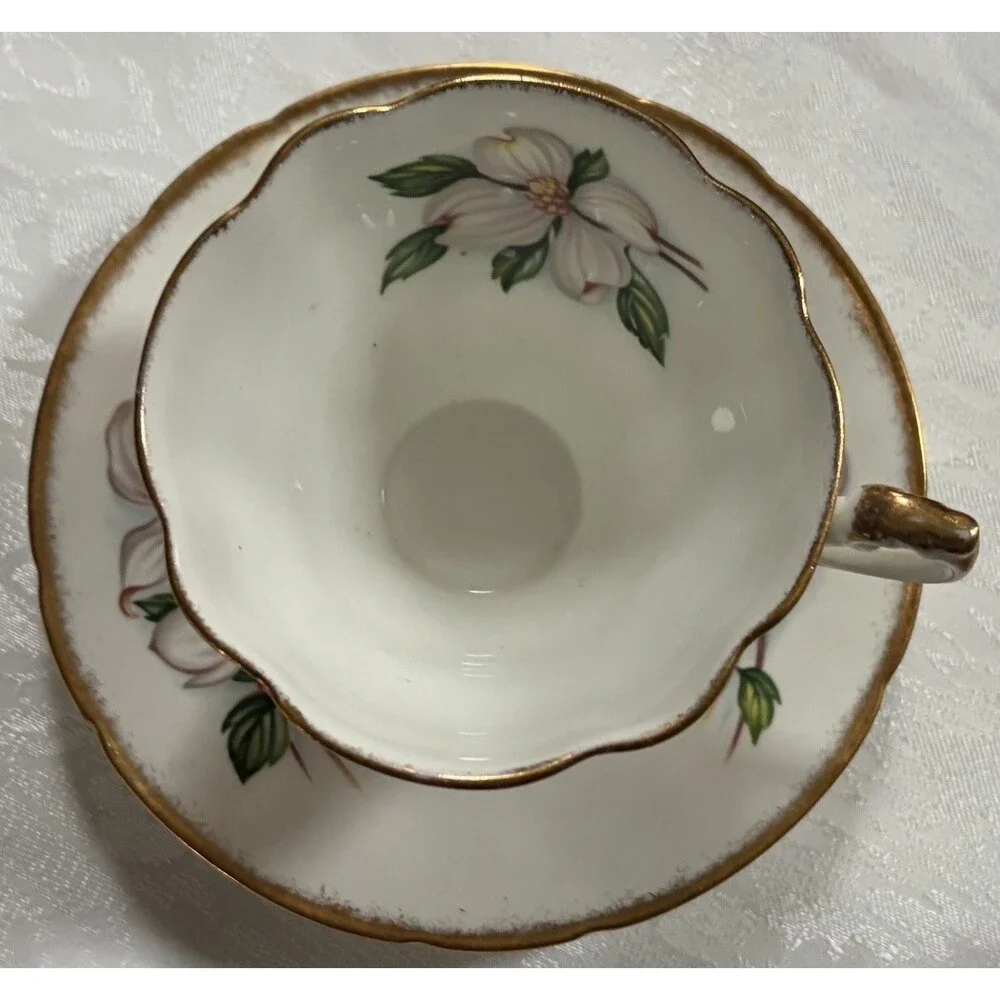 Paragon China Cup & Saucer | Canadian Provincial Flowers | Dogwood Blossoms